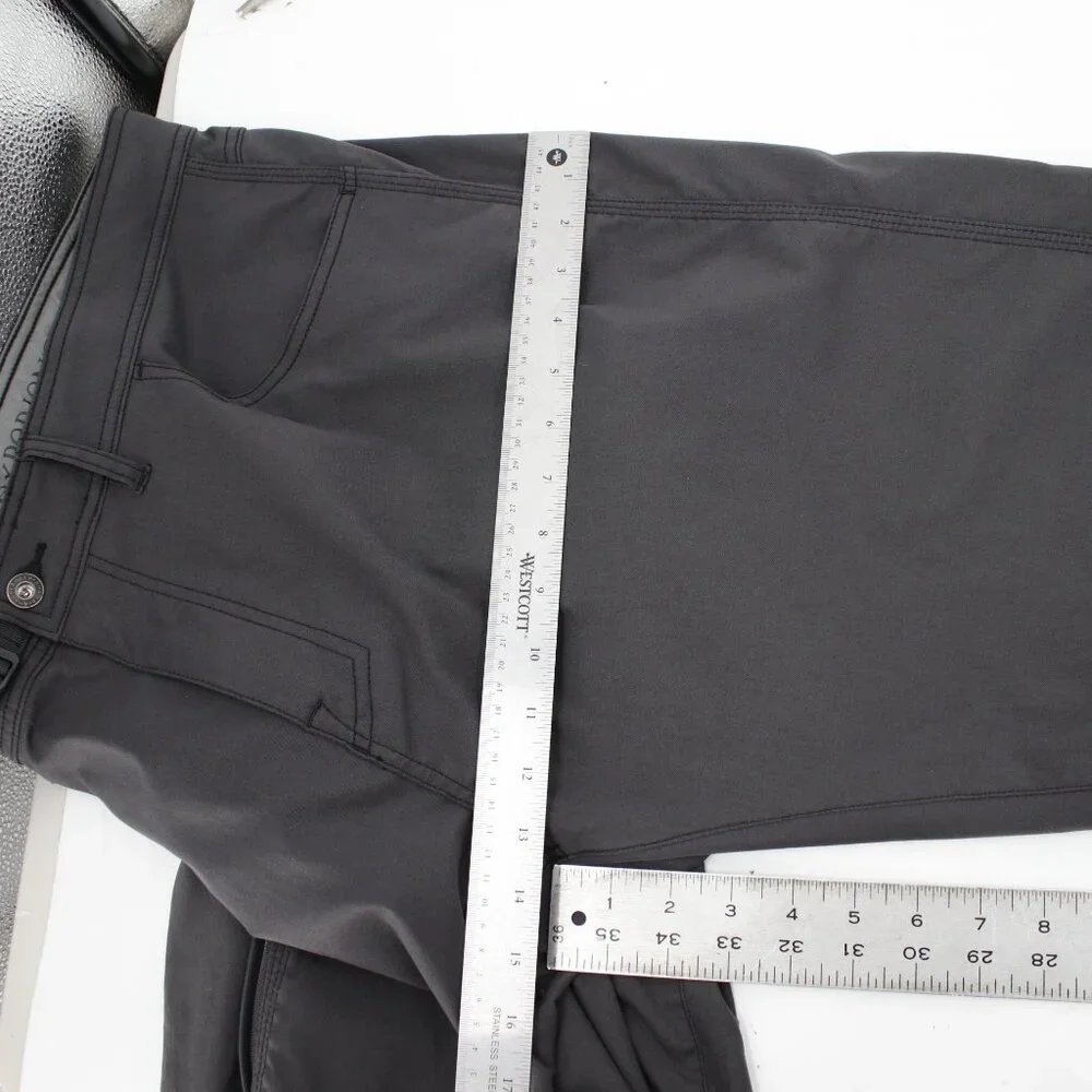 Prana Pants Mens 40 Zion Stretch Straight Cargo Hiking Belted Snap Roll Up Hem